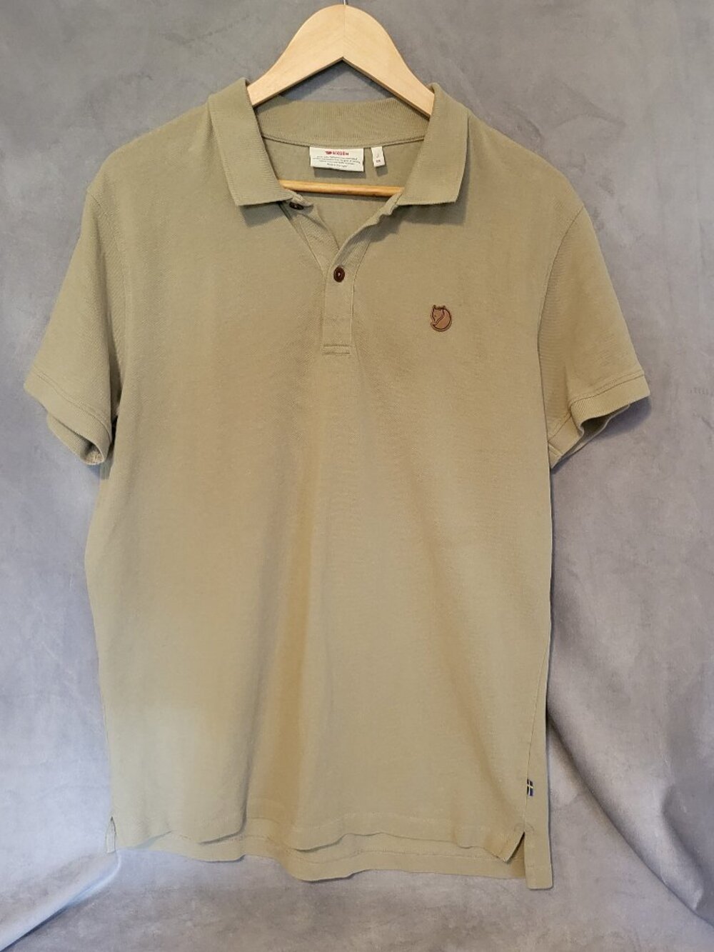 Fjallraven Light Beige Polo with Brown Fox Emblem